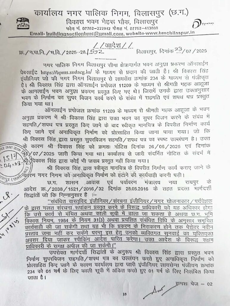 Bilaspur Anant Realty project irregularities Bilaspur