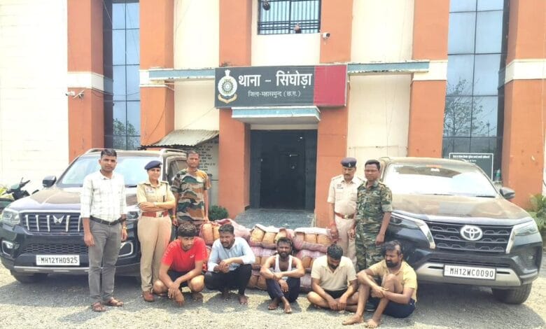 महासमुंद पुलिस द्वारा जब्त गांजा और लग्जरी वाहन के साथ गिरफ्तार तस्कर