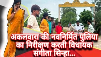 अकलवारा की नवनिर्मित पुलिया का निरीक्षण करतीं विधायक संगीता सिन्हा