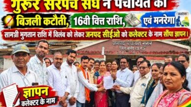 सरपंच संघ गुरूर द्वारा पंचायतों की समस्याओं को लेकर सौंपा गया ज्ञापन