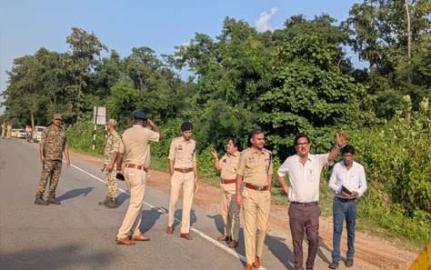 एनएच-30 पर एसपी किरण चव्हाण का सड़क सुरक्षा निरीक्षण